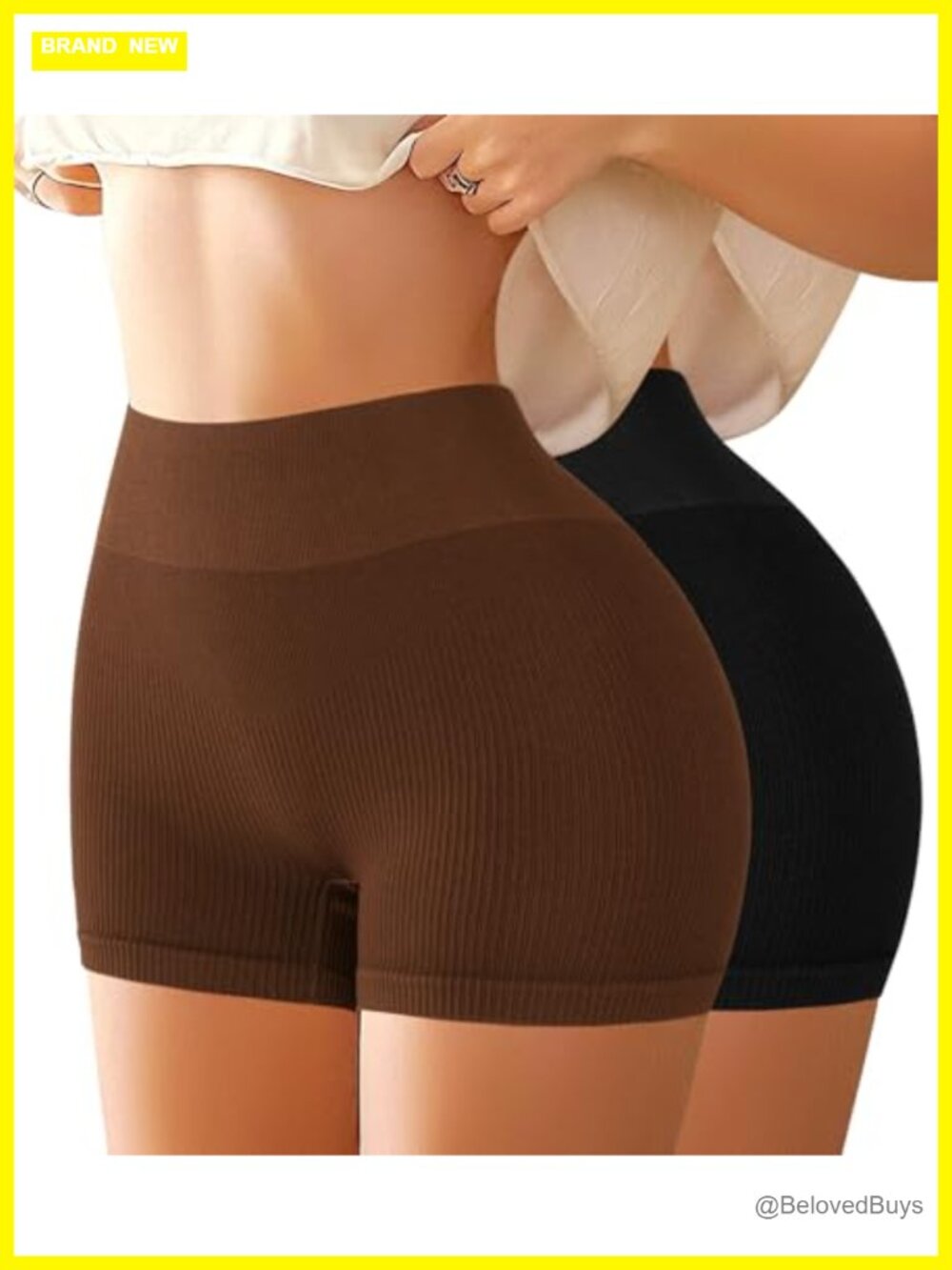 High Waisted Seamless Slip Shorts Tummy Control Boyshorts
